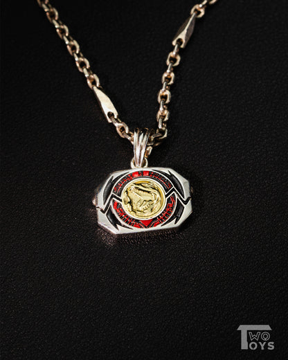 Silver Pendant,Tyrannosaurus, Mastodon, Triceratops, Sabertooth Tiger,Pterodactyl,Gold Ranger